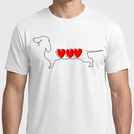 Férfi Imperial póló - Line art Tacskó love