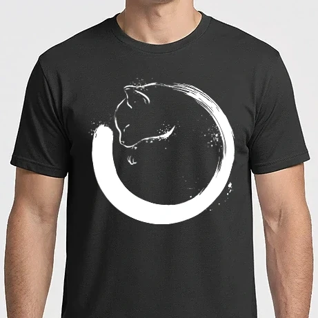 Férfi Imperial póló - Kifli cica póz - fehér