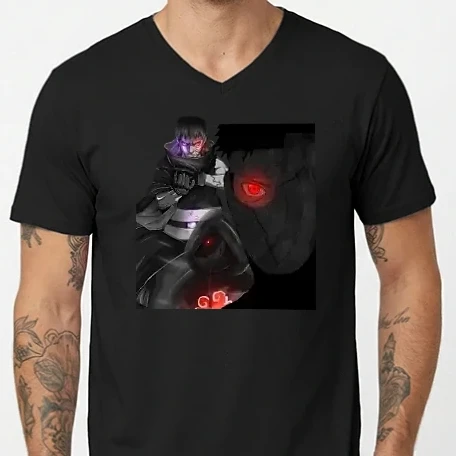 Férfi V-nyakú póló - Uchiha obito