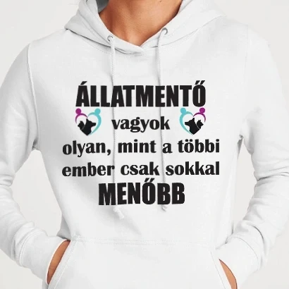 Női kapucnis pulcsi - Menő állatmentő