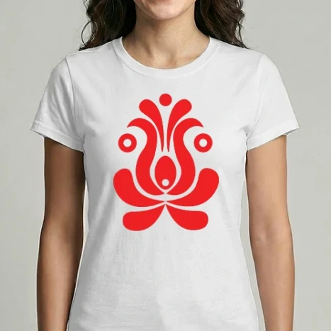 Női Imperial póló - matyóminta-piros