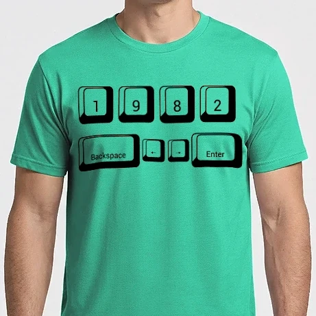 Férfi Imperial póló - 1982, születésnap, számítógép billentyűzet, backspace enter,gamer