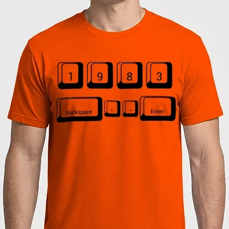 Férfi Imperial póló - 1983, születésnap, számítógép billentyűzet, backspace enter,gamer