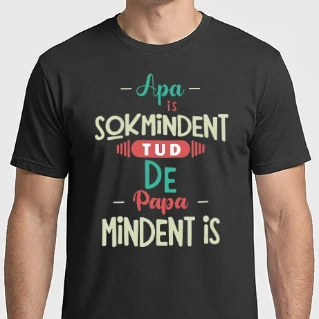 Férfi Imperial póló - Apa is sok mindent tud de papa mindent is