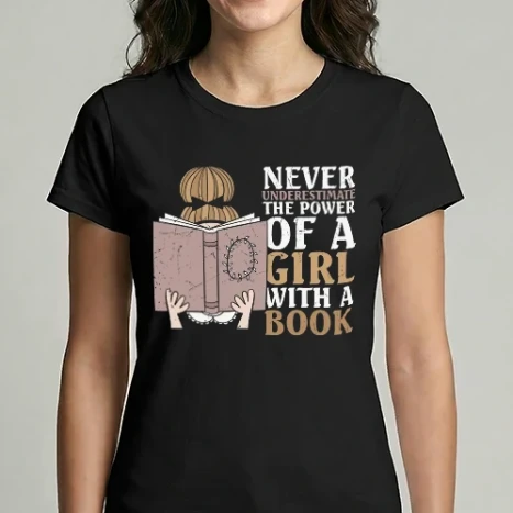 Női Imperial póló - Girl with a book