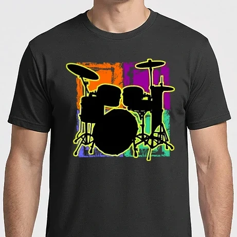 Férfi Imperial póló - drum set, dobfelszerelés grunge