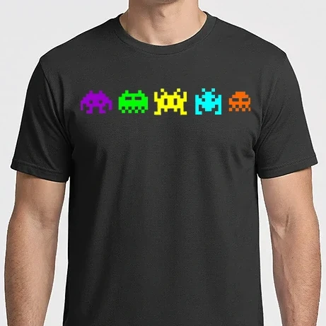 Férfi Imperial póló - retro számítógépes pixel figurák
