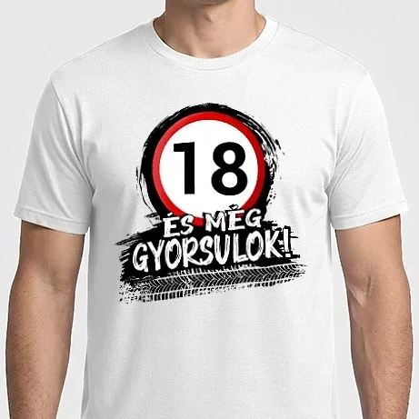 Férfi Imperial póló - 18 és még gyorsulok - tábla 