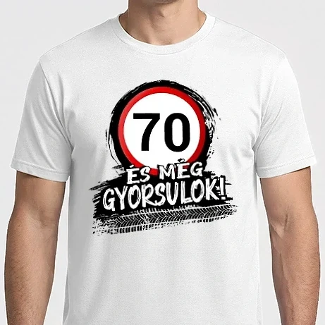 Férfi Imperial póló - 70 és még gyorsulok - tábla 