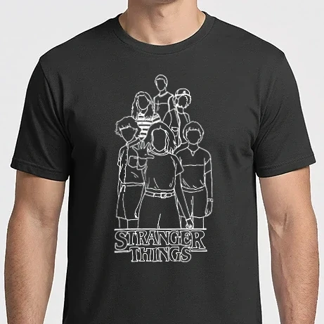 Férfi Imperial póló - Stranger Things line art