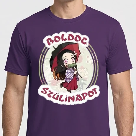 Férfi Imperial póló - Demon Slayer Boldog Szülinapot Nezuko