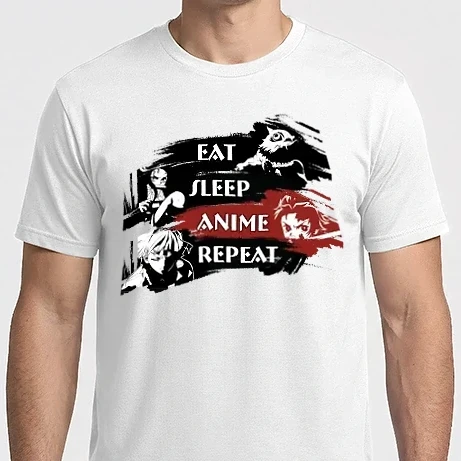 Férfi Imperial póló - Eat sleep anime repeat Demon Slayer