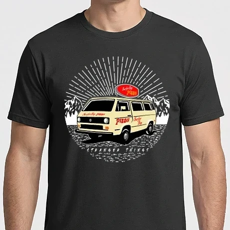 Férfi Imperial póló - Stranger Things - SurferBoy_Pizza_T3 - fehér minta