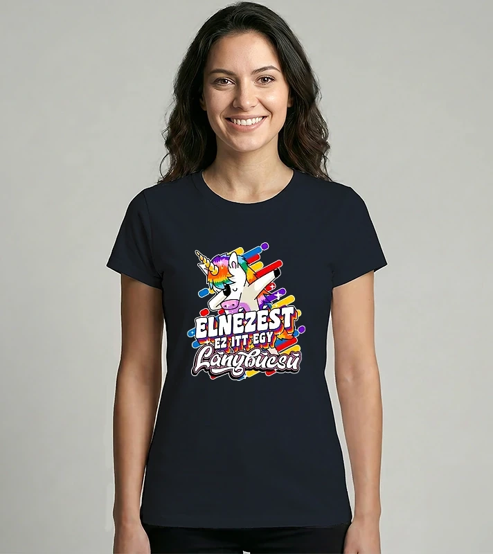 Dabbing unicorn lánybúcsú – Női Imperial póló