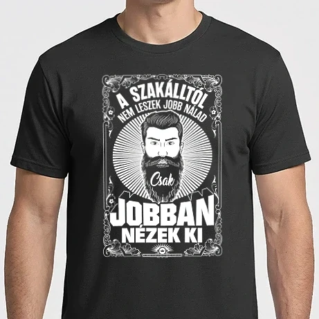 Férfi Imperial póló - A szakálltól jobban nézek ki (fehér)