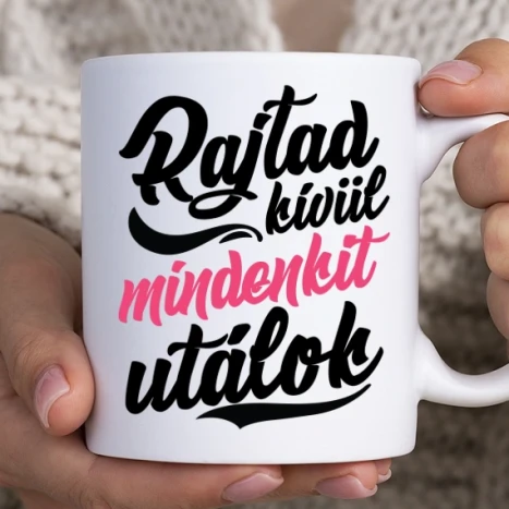 Fehér bögre - Rajtad kívül mindenkit utálok