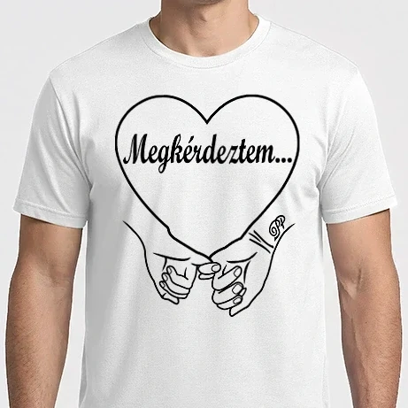 Férfi Imperial póló - Vőlegénynek Összefonódás Szív - fekete