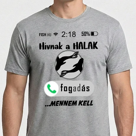 Férfi Imperial póló - hívnak a halak fekete