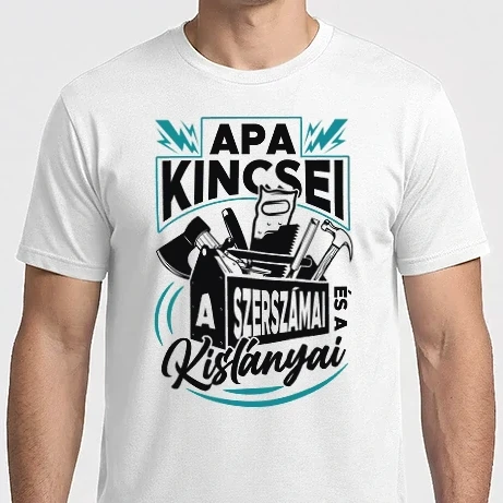 Férfi Imperial póló - Apa kincsei kislányai fehérre
