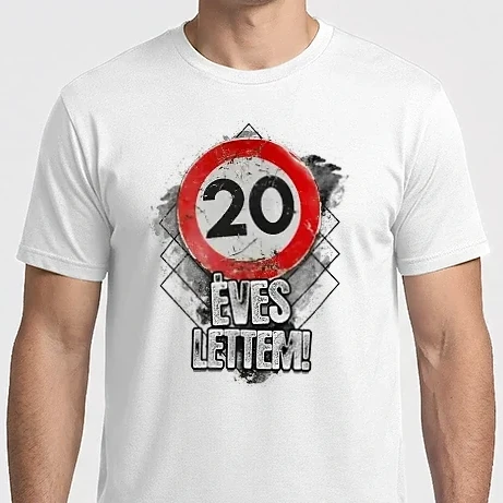 Férfi Imperial póló - Speedlimit 20 éves fehérre