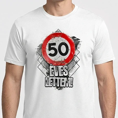 Férfi Imperial póló - Speedlimit 50 éves fehérre