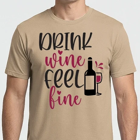 Férfi Imperial póló - Drink wine feel fine
