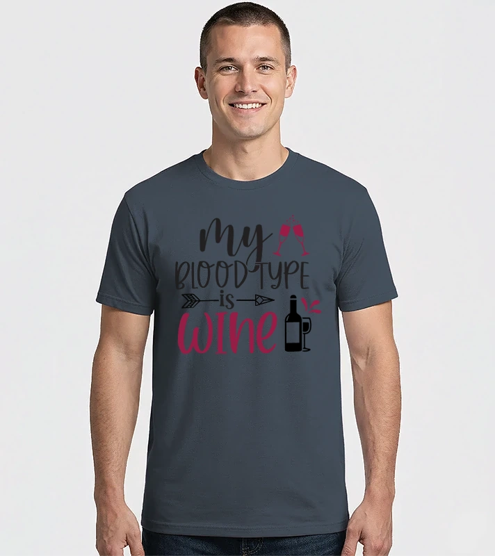 My bloodtype is wine – Férfi Imperial póló