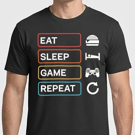 Férfi Imperial póló - Eat sleep game repeat