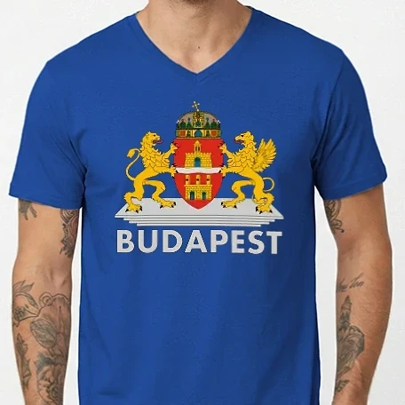 Férfi V-nyakú póló - Budapest 