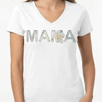 Női V-nyakú póló - Mama 3.