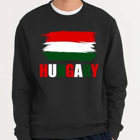 Férfi kerek nyakú pulóver - Hungary (tricolor) 
