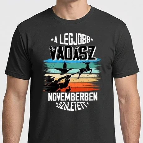 Férfi Imperial póló - A legjobb vadász novemberben született - fekete