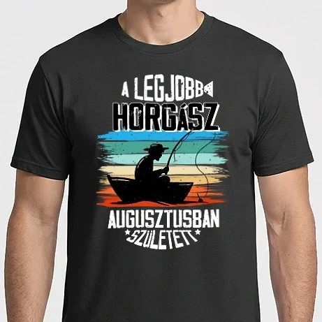 Férfi Imperial póló - A legjobb horgász augusztusban született - fehér