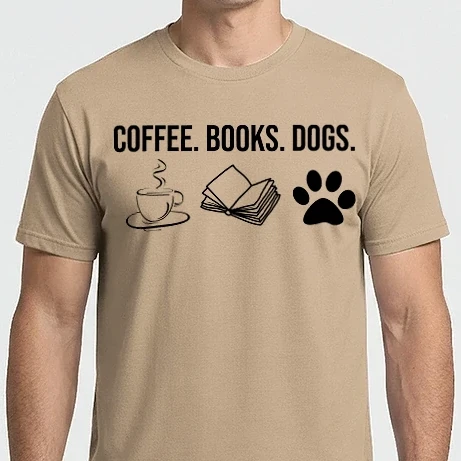 Férfi Imperial póló - coffee, books, dogs