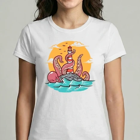 Női Imperial póló - Polip és világítótorony