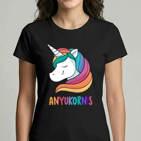 Női Imperial póló - Anyukornis -  Unikornis fej