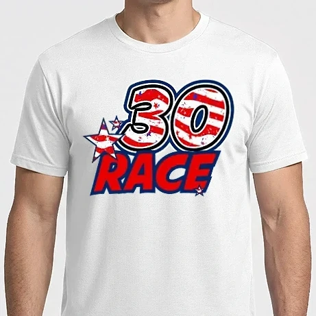 Férfi Imperial póló - race, rajtszám, USA zászló, szülinapos, 30 éves