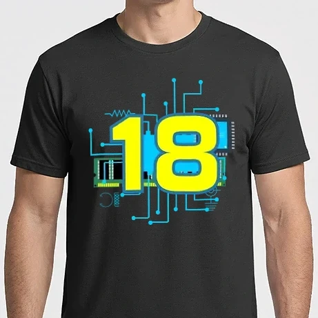 Férfi Imperial póló - microchip szülinap 18 éves