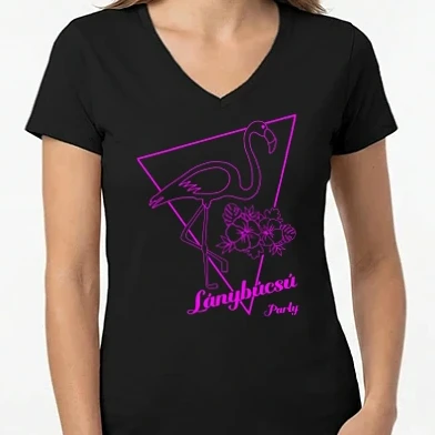 Női V-nyakú póló - Lánybúcsú party