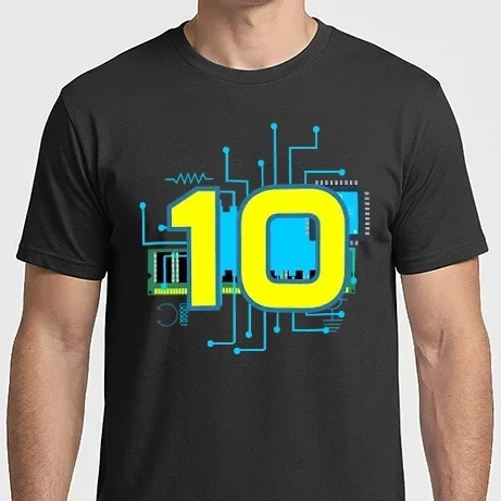 Férfi Imperial póló - microchip szülinap 10 éves
