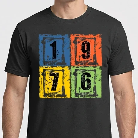 Férfi Imperial póló - grunge number, szám 1976