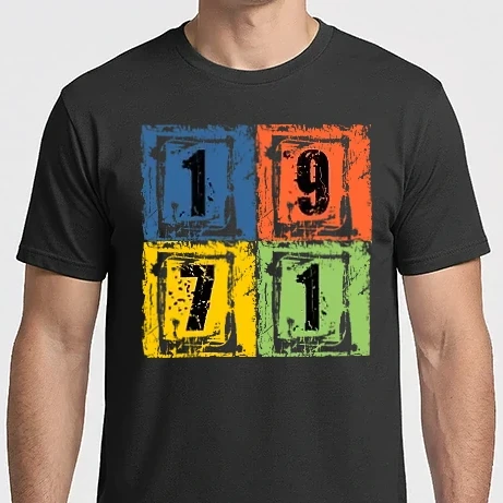 Férfi Imperial póló - grunge number, szám 1971