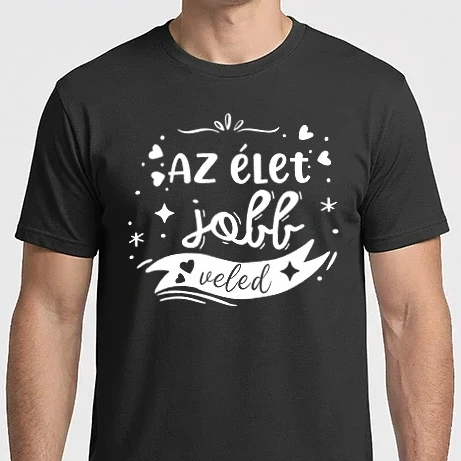 Férfi Imperial póló - Az élet jobb veled (fehér)