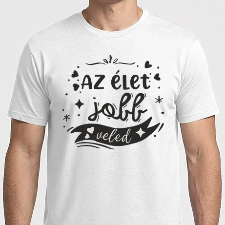Férfi Imperial póló - Az élet jobb veled (fekete)