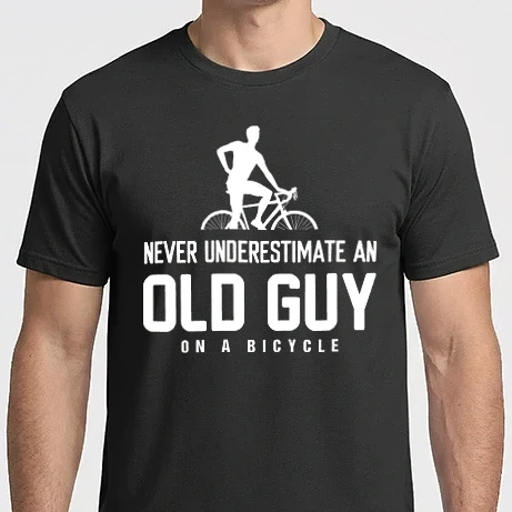 Férfi Imperial póló - Never underestimate an old guy ona bicycle