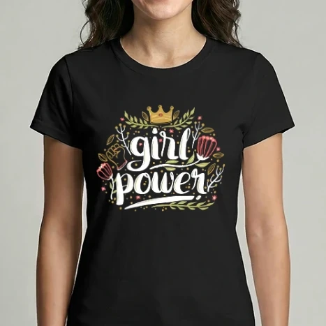 Női Imperial póló - Girl power - fehér 