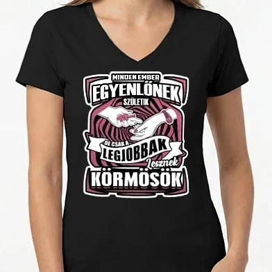 Női V-nyakú póló - Minden ember egyenlőnek születik NW  KÖRMÖSÖK