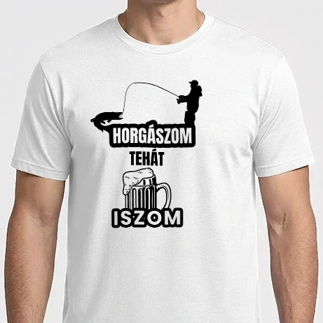 Férfi Imperial póló - Horgászom, tehát iszom!