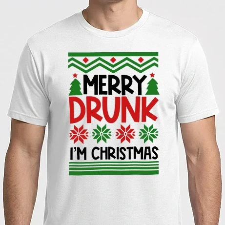 Férfi Imperial póló - Merry Drunk I'm Christmas