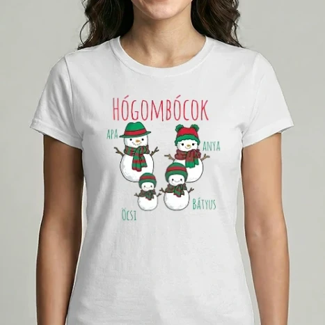 Női Imperial póló - Hógombócok - apa, anya, öcsi, bátyus